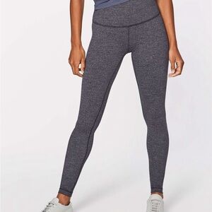 Lululemon Wunder Under Hi-Rise Tight 28” Heathered Black Leggings Size 4